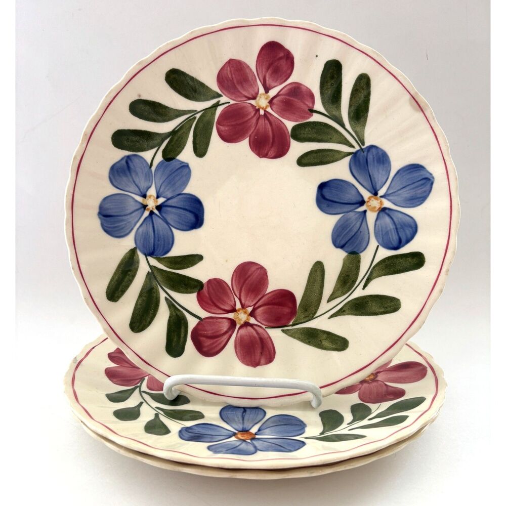 Vintage Blue Ridge Pottery Petunia Dinner Plate Cottage Core Country Farmhouse